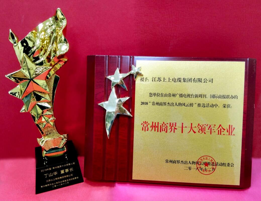 2018年12月6日，丁山華董事長榮獲“常州商界十大領(lǐng)軍人物”