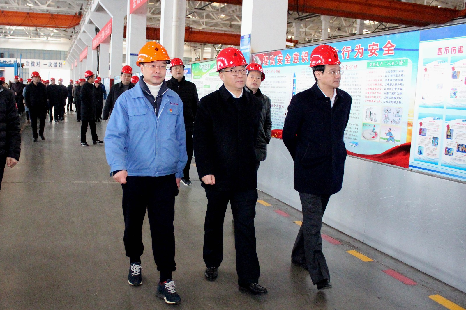 2019年1月16日，郎溪縣黨政代表團(tuán)一行來上上電纜參觀交流